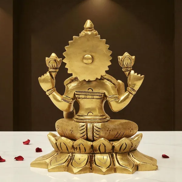 Antique_100%_Pure_Brass_Lotus_Lakshmi_Devi_Idol_Statue_For_Pooja_,Temple_Room_,Diwali_Decoration_Gifts