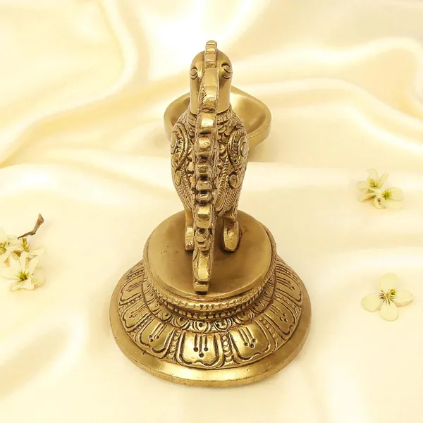 Antique_100%_Pure_Annapakshi_Deepam_Peacock_Diya_Design_Curved_Oil_Lamp/Deepak/Diya_For_Pooja_Room_Home_Decor_Temple_Office_Diwali