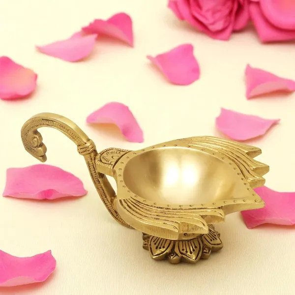 Antique_100%_Pure_Lotus_Shape_Akahnd_Diya/Oil_Lamp/Kamal_Patta_Deepak/Diya_For_Pooja_Room