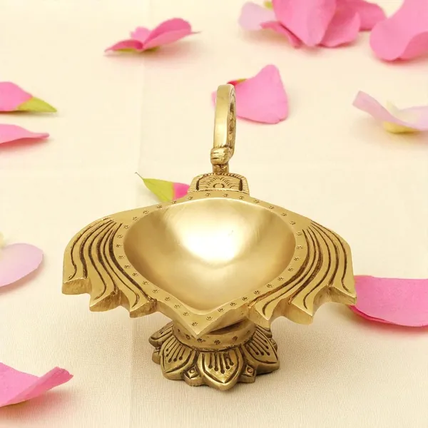 Antique_100%_Pure_Lotus_Shape_Akahnd_Diya/Oil_Lamp/Kamal_Patta_Deepak/Diya_For_Pooja_Room