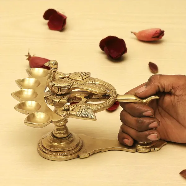 Antique_Panch_Aarti_Diya_With_Handle_Decorative_Pooja_Accessory,_Five_Face_Camphor_Burner_Lamp_For_Navratra,_Diwali_Gifts_Home_Decor