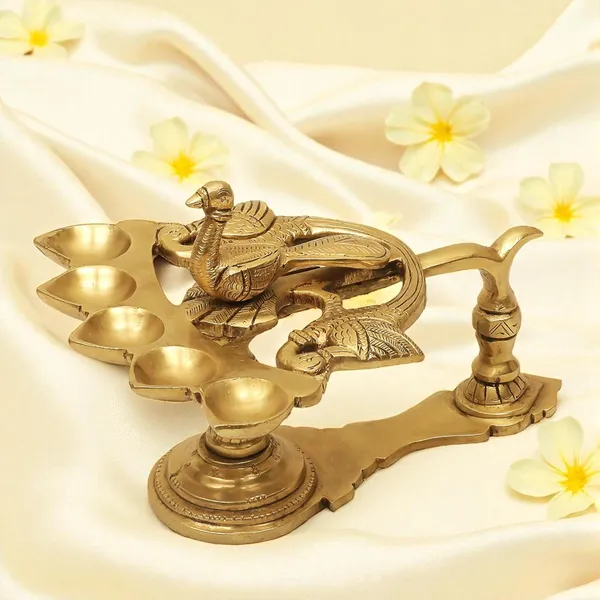 Antique_Panch_Aarti_Diya_With_Handle_Decorative_Pooja_Accessory,_Five_Face_Camphor_Burner_Lamp_For_Navratra,_Diwali_Gifts_Home_Decor