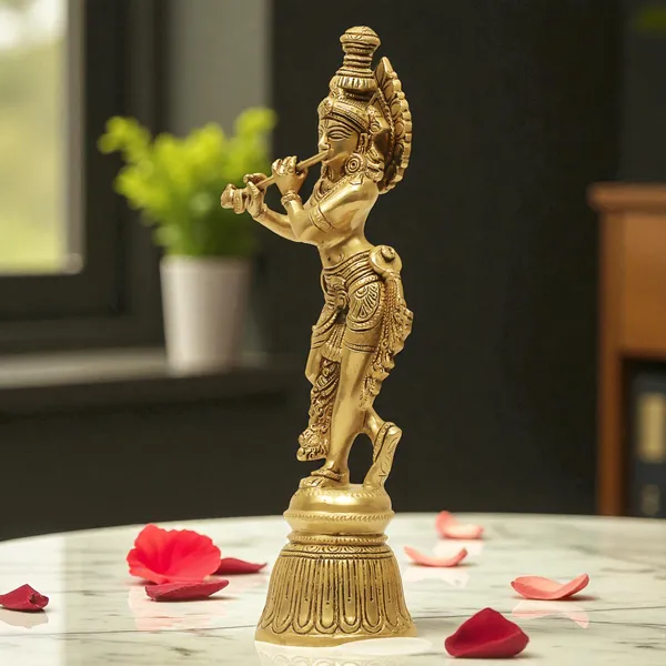 Brass_Krishna_Idol_for_Home_Décor,_Pooja_Room,_Office_|Handcrafted_Lord_Krishna_Statue,_Showpiece,_Decorative_Gift