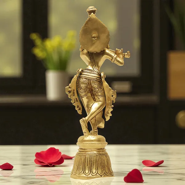Brass_Krishna_Idol_for_Home_Décor,_Pooja_Room,_Office_|Handcrafted_Lord_Krishna_Statue,_Showpiece,_Decorative_Gift