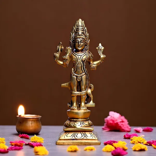 Antique_Brass_Kaal_Bhairav_Idol,_Baba_With_Dog,_Bhairav_Statue_For_Pooja,_Home_Decor,_Showpiece