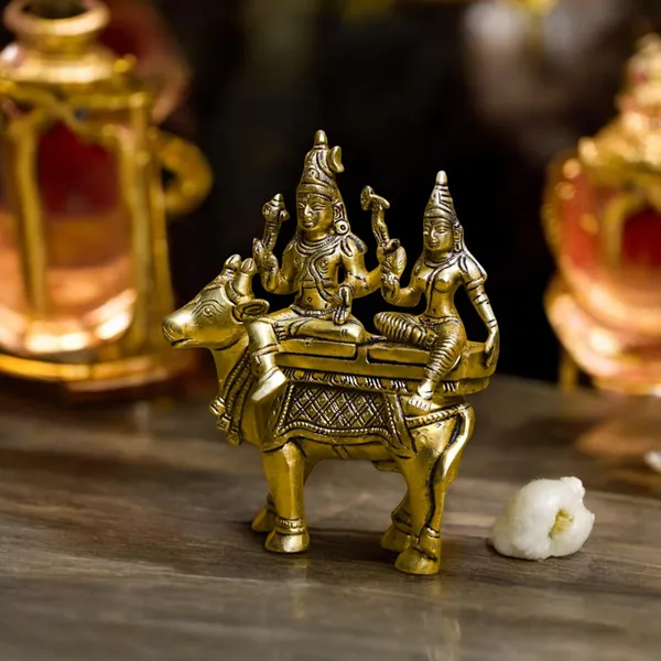 Antique_Brass_Pradosh_Idol_For_Home,Pooja_Room,Statue_For_Car_Dashboard