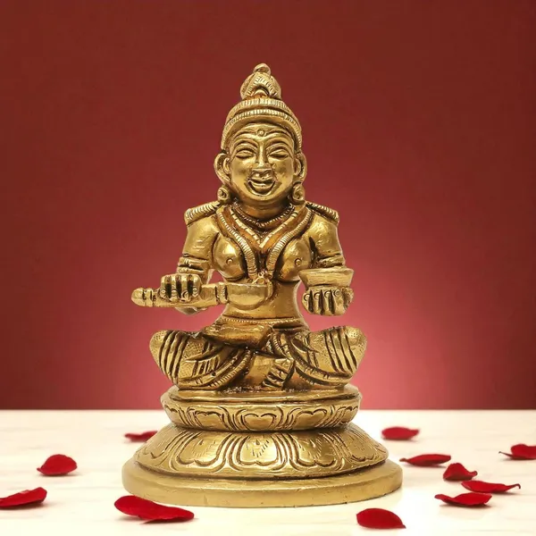 Antique_Brass_Annapurna_Devi_Murti_Statue_For_Pooja_Room,Idol_For_Home_And_Gift