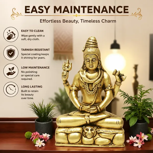 Antique_Shiva_Idol_For_Home_Pooja_Room,_Mahadev_Murti_With_Trishul_And_Damru,_Meditating_Statue_For_House_Warming_Gift_And_Decor