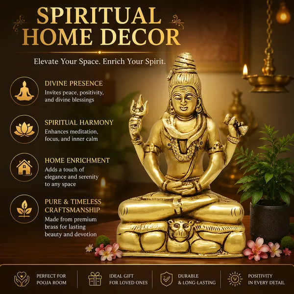 Antique_Shiva_Idol_For_Home_Pooja_Room,_Mahadev_Murti_With_Trishul_And_Damru,_Meditating_Statue_For_House_Warming_Gift_And_Decor