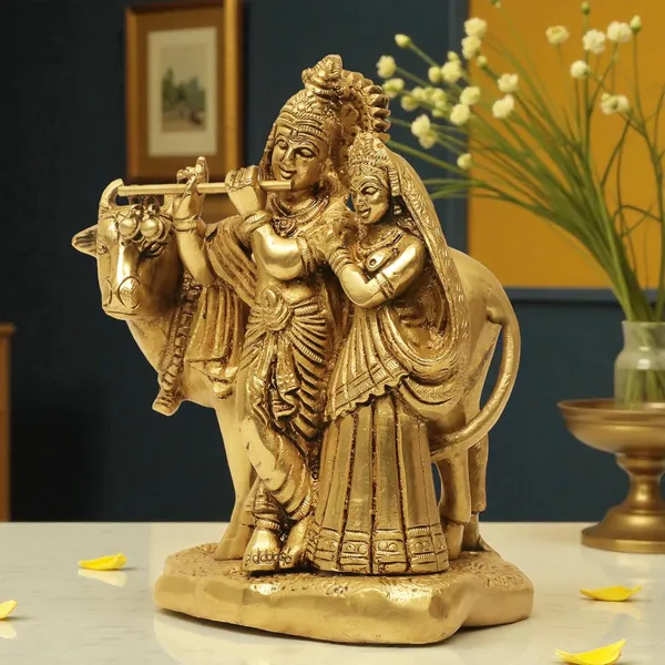 Antique_Brass_Lord_Radha_Krishna_Statue_With_Cow_For_Pooja_Room,_Gopal_Murti,_Idol_Gift_For_Wedding,_Anniversary,_House_Warming,_Ceremony_And_Home_Decor