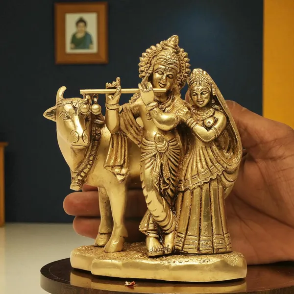 Antique_Brass_Lord_Radha_Krishna_Statue_With_Cow_For_Pooja_Room,_Gopal_Murti,_Idol_Gift_For_Wedding,_Anniversary,_House_Warming,_Ceremony_And_Home_Decor