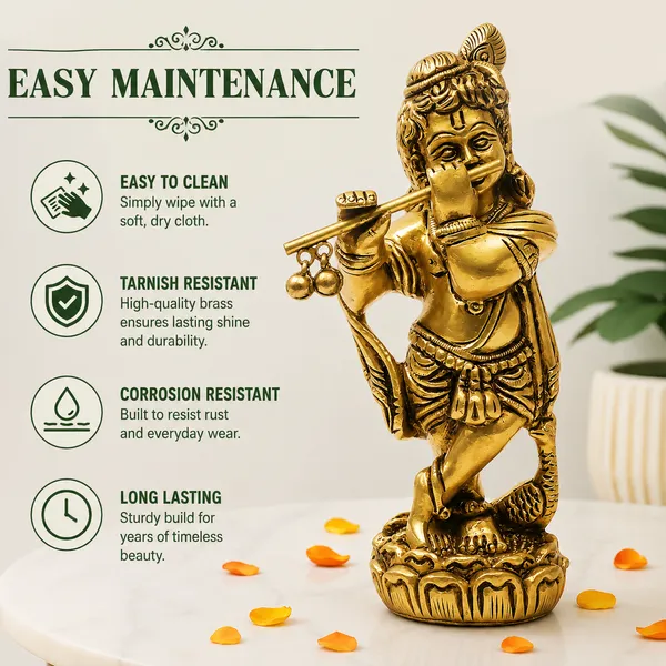 Brass_Krishna_Idol_for_Home_Décor,_Pooja_Room,_Office_|Handcrafted_Lord_Krishna_Statue,_Showpiece,_Decorative_Gift