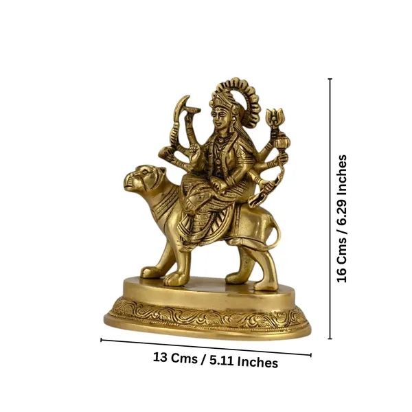 SHANTI
Brass
Durga
MATA
Idol/Murti
for
Puja
Room,
Home,
Office