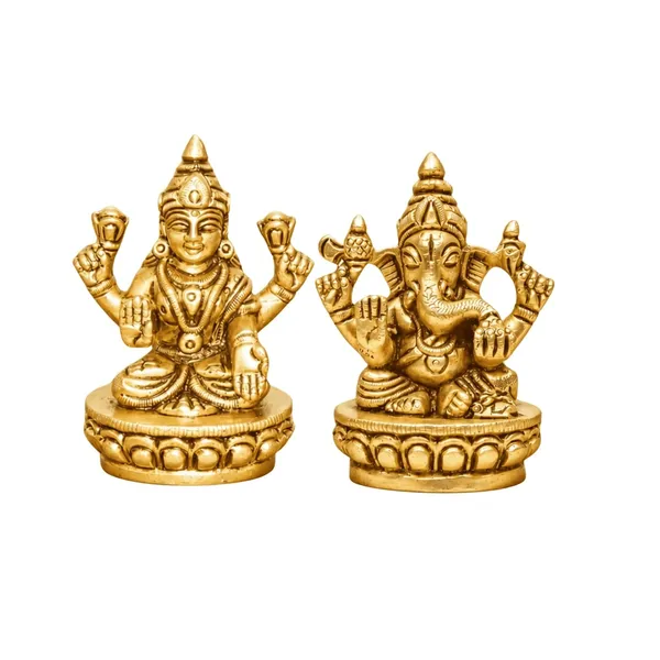 SHANTI_Brass_Laxmi_Ganesh_Idol_for_Home_puja_ganpati_Idol_Lakshmi_Ganesh_murti_for_Gift_vinayaka_Idol_Vinayagar_Statue_for_Home_d�cor,_Office_Desk,_showpiece,_House_Warming