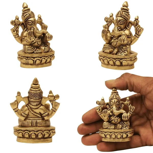 SHANTI_Brass_Laxmi_Ganesh_Idol_for_Home_puja_ganpati_Idol_Lakshmi_Ganesh_murti_for_Gift_vinayaka_Idol_Vinayagar_Statue_for_Home_d�cor,_Office_Desk,_showpiece,_House_Warming