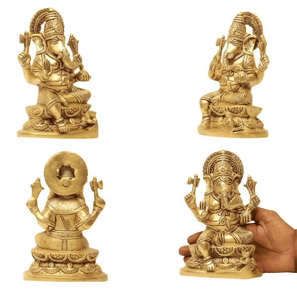 SHANTI_Brass_Laxmi_Ganesh_Idol_for_Home_puja_ganpati_Idol_Lakshmi_Ganesh_murti_for_Gift_vinayaka_Idol_Vinayagar_Statue_for_Home_d�cor,_Office_Desk,_showpiece,_House_Warming