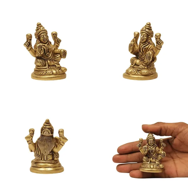 SHANTI_Brass_Laxmi_Ganesh_Idol_for_Home_puja_ganpati_Idol_Laxmi_Ganesh_murti_for_Gift_vinayaka_Idol_Vinayagar_Statue_for_Home_d�cor,_Office_Desk,_showpiece,_House_Warming