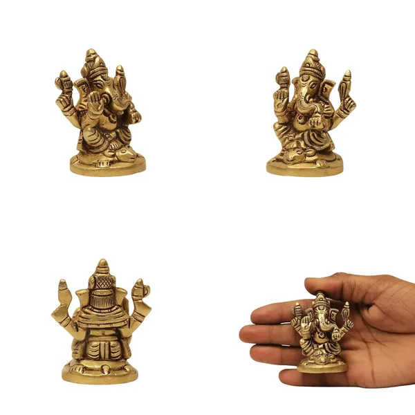 SHANTI_Brass_Laxmi_Ganesh_Idol_for_Home_puja_ganpati_Idol_Laxmi_Ganesh_murti_for_Gift_vinayaka_Idol_Vinayagar_Statue_for_Home_d�cor,_Office_Desk,_showpiece,_House_Warming