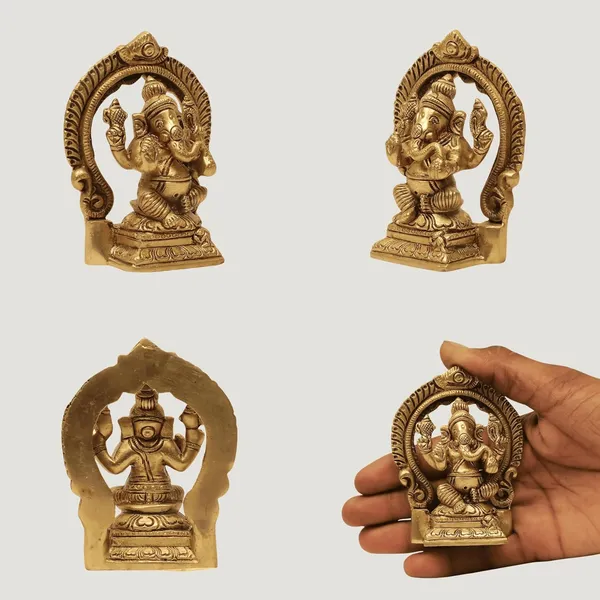SHANTI_Brass_Laxmi_Ganesh_Idol_for_Home_puja_ganpati_Idol_Laxmi_Ganesh_murti_for_Gift_vinayaka_Idol_Vinayagar_Statue_for_Home_d�cor,_Office_Desk,_showpiece,_House_Warming