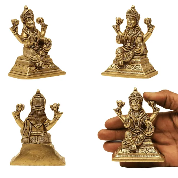SHANTI_Brass_Laxmi_Ganesh_Idol_for_Home_puja_ganpati_Idol_Laxmi_Ganesh_murti_for_Gift_vinayaka_Idol_Vinayagar_Statue_for_Home_d�cor,_Office_Desk,_showpiece,_House_Warming.