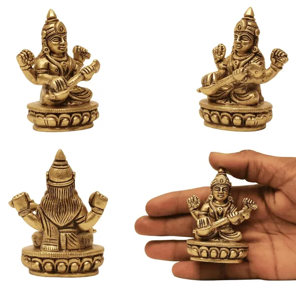 SHANTI_Brass_Laxmi,Ganesh,Saraswati_Idol_for_Home_puja_Statue_for_Home_d�cor,_Office_Desk,_showpiece,_House_Warming.