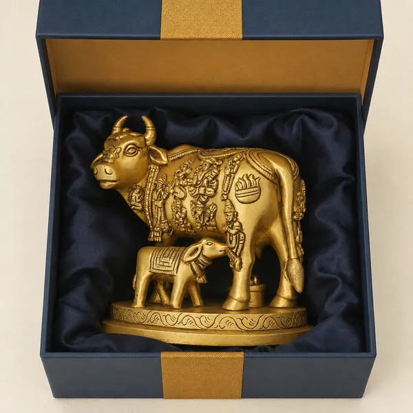 Antique_Brass_Kamadhenu_Idol_Cow_And_Calf_For_Pooja