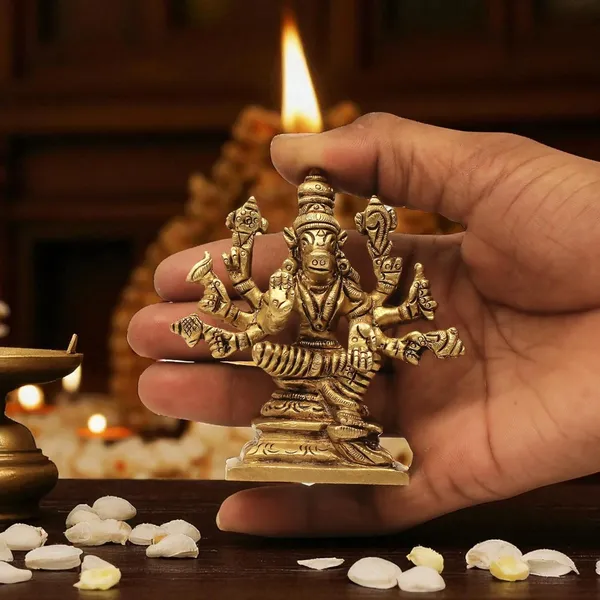 Antique_100%_Pure_Brass_Varahi_Amman_Statue_Varahi_Idol_For_Puija_Mandir,_Home_Decor