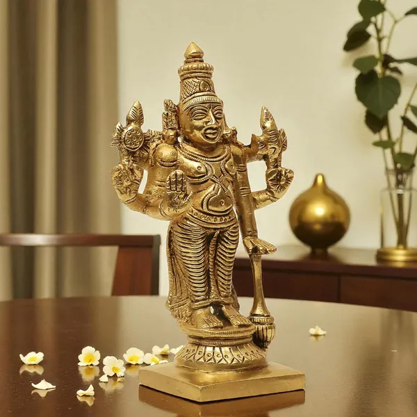 Antique_100%_Pure_Brass_Astadhatu_Lord_Bhagwan_Vishnu_Narayan_Idol_Gada_On_Lotus_Statue_For_Home_Decor,_Mandir,_Temple,_Pooja,_Gift