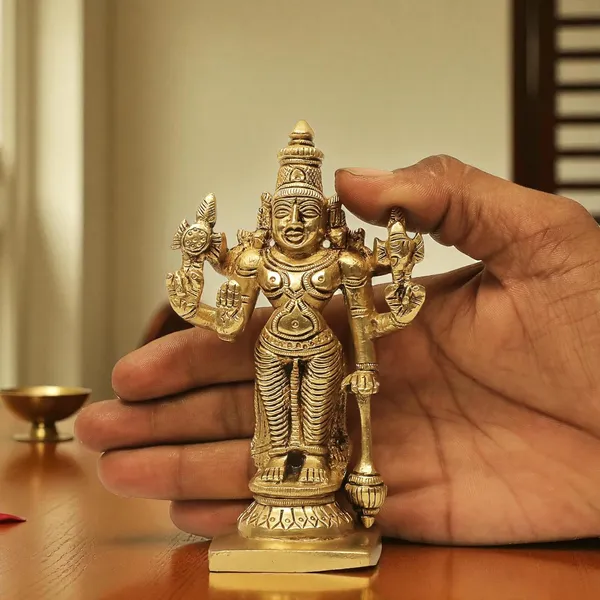 Antique_100%_Pure_Brass_Astadhatu_Lord_Bhagwan_Vishnu_Narayan_Idol_Gada_On_Lotus_Statue_For_Home_Decor,_Mandir,_Temple,_Pooja,_Gift