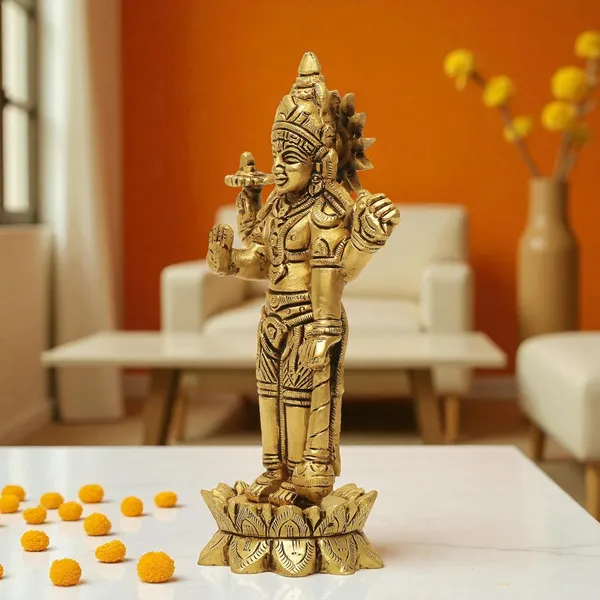 Antique_100%_Pure_Brass_Lotus_Narayan_Kamal_Vishnu_Standing_On_Lotus_For_Pooja,_Krishna_Idol_Murti_Decoretive_Showpiece