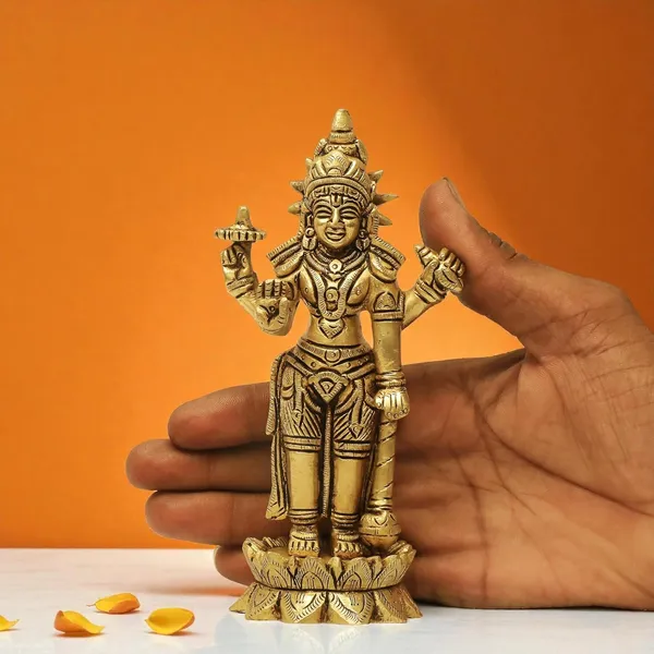 Antique_100%_Pure_Brass_Lotus_Narayan_Kamal_Vishnu_Standing_On_Lotus_For_Pooja,_Krishna_Idol_Murti_Decoretive_Showpiece