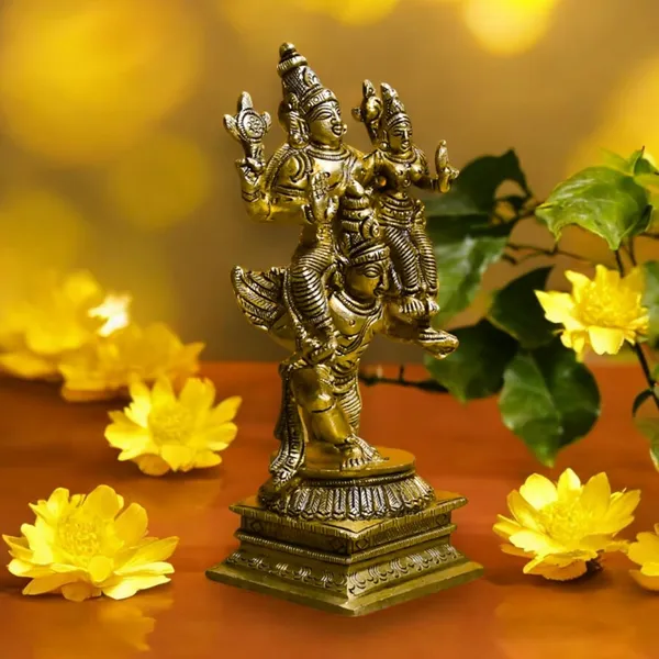 Antique_Brass_Set_Of_Lakshmi_Vishnu_Ji_Sitting_On_Garun_Dev_Murti_Maa_Laxmi_Vishnu_Resting_Idol_Lakshmi_Narayan_Statue_For_Home_Temple_Diwali_Pooja