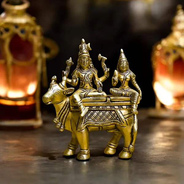 Antique_Brass_Pradosh_Idol_For_Home,Pooja_Room,Statue_For_Car_Dashboard