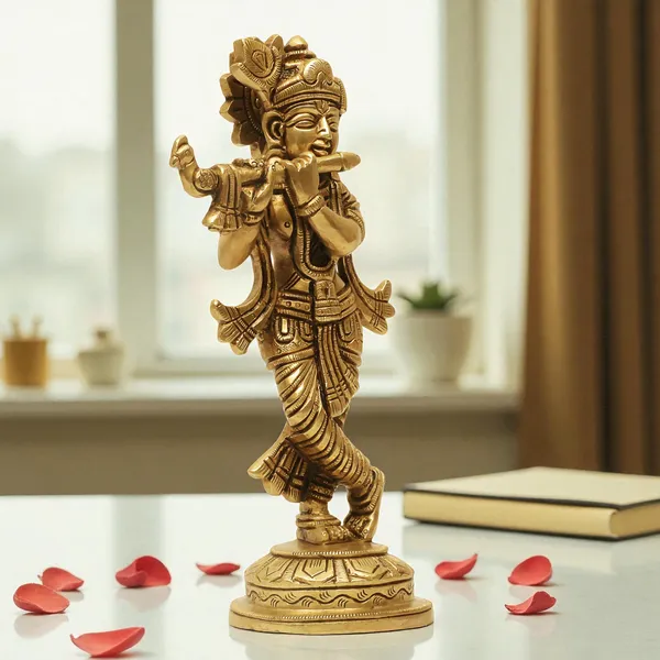 Brass_Krishna_Idol_for_Home_Décor,_Pooja_Room,_Office_|Handcrafted_Lord_Krishna_Statue,_Showpiece,_Decorative_Gift