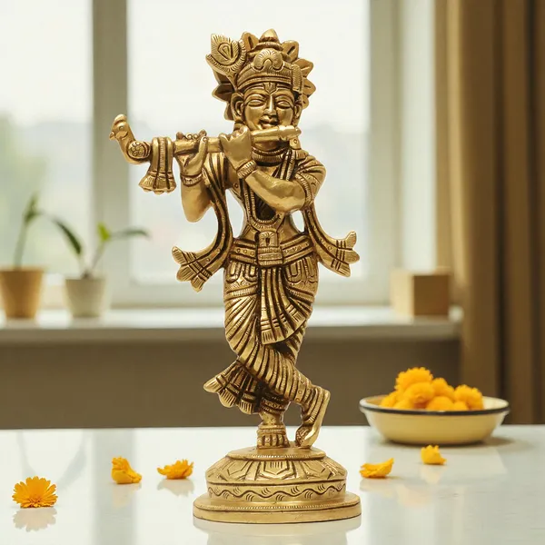 Brass_Krishna_Idol_for_Home_Décor,_Pooja_Room,_Office_|Handcrafted_Lord_Krishna_Statue,_Showpiece,_Decorative_Gift