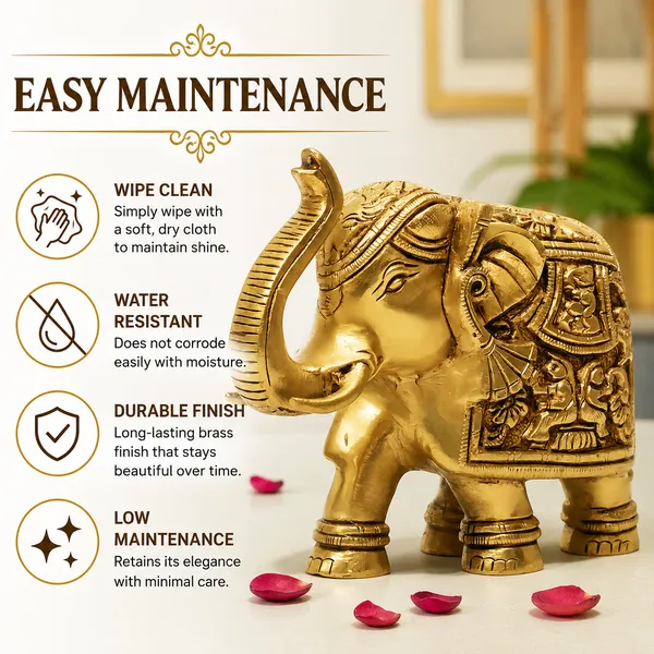 Antique_100%_Pure_Brass_Elephant_Statue_For_Home_Showpiece,_Office_Table_And_Gift_Article,_Animal_Decorative