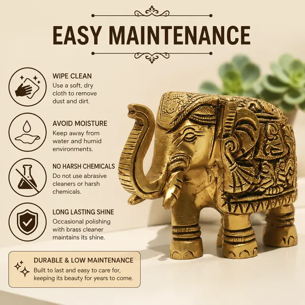 Antique_100%_Pure_Brass_Elephant_Statue_For_Home,_Office_Table_And_Gift_Article,_Animal_Decorative_Showpiece_Figurine_Article