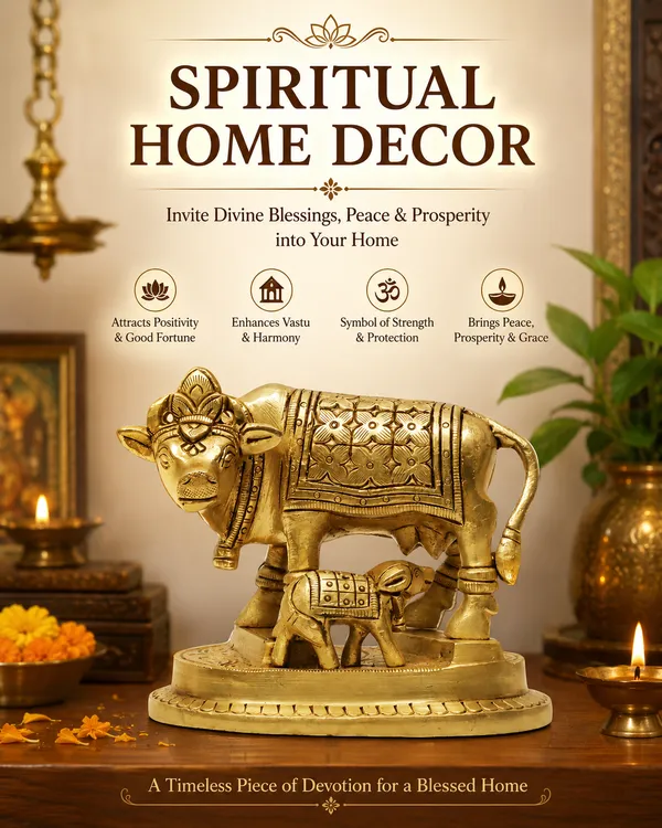 Antique_100%_Pure_Brass_Kamdhenu_Cow_And_Calf_Statue,_Vastu_Offers_Wealth,_Prosperity,_Health,_Peace_For_Home,_Office
