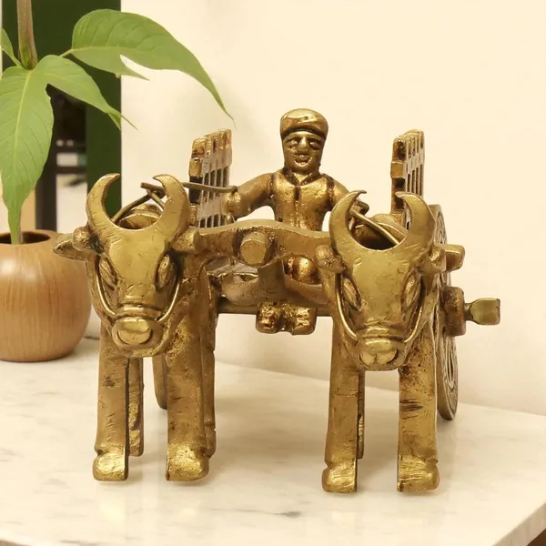Antique_100%_Pure_Brass_Vintage_Bullock_Cart_With_Farmer_Decorative_Showpiece,Home_Decor