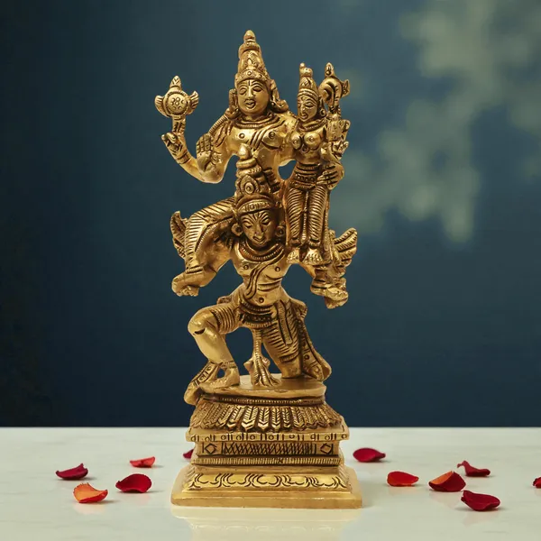 Antique_Brass_Set_Of_Lakshmi_Vishnu_Ji_Sitting_On_Garun_Dev_Murti_Maa_Laxmi_Vishnu_Resting_Idol_Lakshmi_Narayan_Statue_For_Home_Temple_Diwali_Pooja