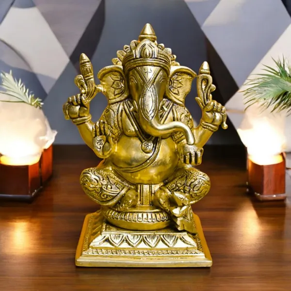 Antique_Brass_Ganesh_Idol_For_Home_Pooja_,Ganesh_Murti_For_Gift_Vinayaka_Idol_Vinayagar_Statue_For_Home_Decor,_Office_Desk,_Showpiece,_House_Warming