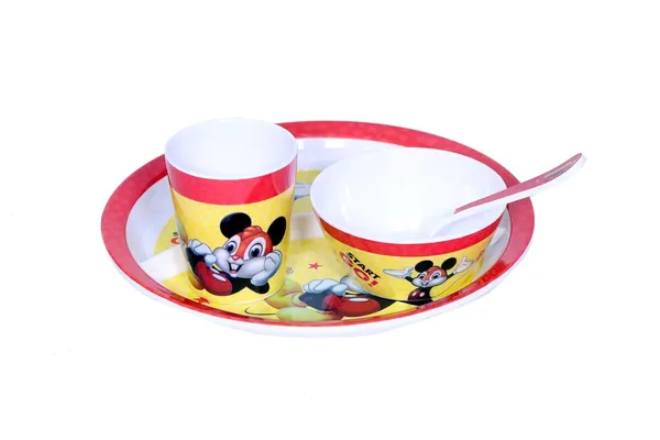 Dinewell_Funny_Boys_Kids_Melamine_Dinner_Set_(Set_of_4)