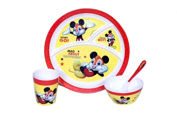 Dinewell_Funny_Boys_Kids_Melamine_Dinner_Set_(Set_of_4)