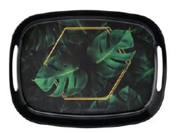Dinewell_Mapple_Tropical_Leaf_Elegent_Design_100%_Pure_Melamine_Tray_Set_of_3