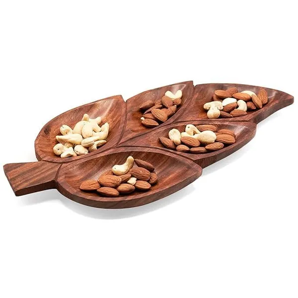 Wooden_Serving_Platter,_Leaf-Shaped_Design_with_5_Compartments,_Premium_Acacia_Wood