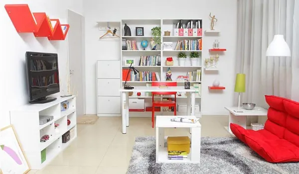 Orange_Wall_Shelf,_5-Tier_Zigzag_Design,_MDF_Wooden