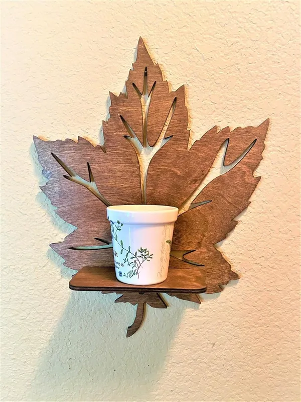 Decorative_Wooden_Leaf_Wall_Shelf,_MDF_Laser_Cut,_Wall_Mounted_Display_Rack