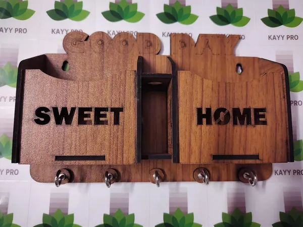 Wooden_Key_Holder_Wall_Mount,_Sweet_Home_Design_with_5_Hooks,_Decorative_Wall_Organiser