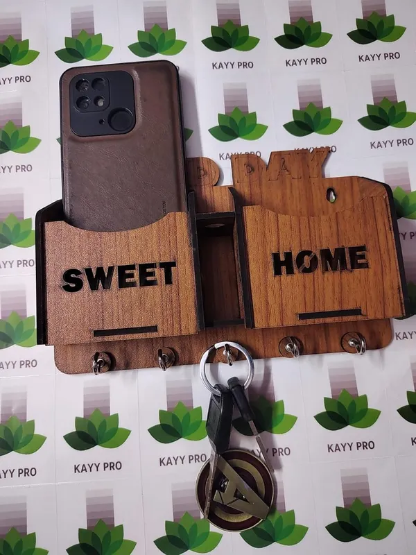 Wooden_Key_Holder_Wall_Mount,_Sweet_Home_Design_with_5_Hooks,_Decorative_Wall_Organiser