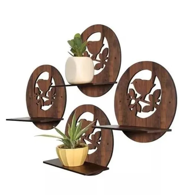 Decorative_Round_Wooden_Wall_Shelf_with_Bird_Design,_Set_of_2,_Brown